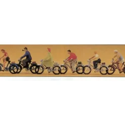Preiser 10091 HO Men and Women on Bikes Figures (Set of 6) - Your Source for Gaming Essentials* Trains