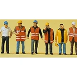 Preiser 10420 HO Modern Workmen Figures with Warning Vest (Set of 6) - Your Source for Gaming Essentials* Trains