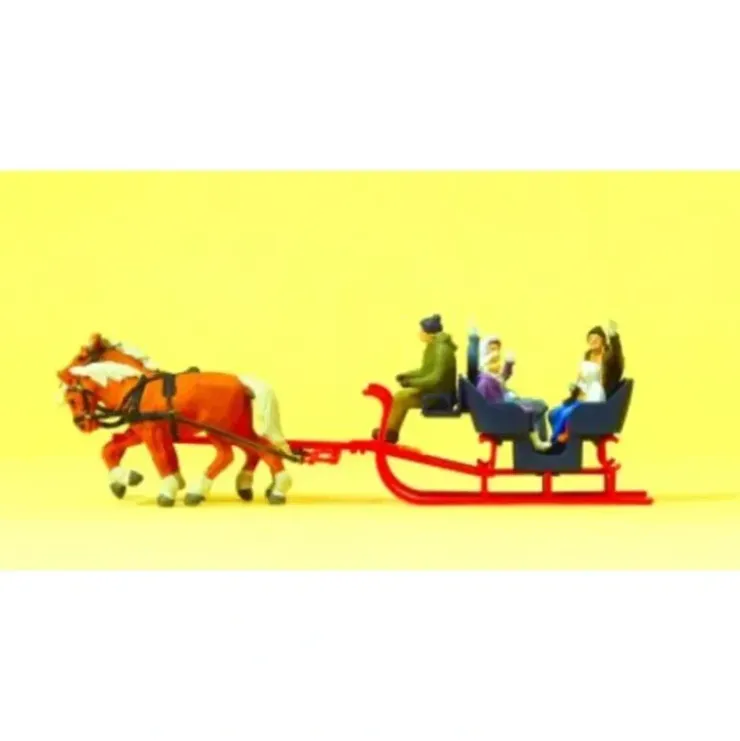 Preiser 30420 HO Tourists in Horse Drawn Sleigh Figures (Set of 7) - Your Source for Gaming Essentials* Trains