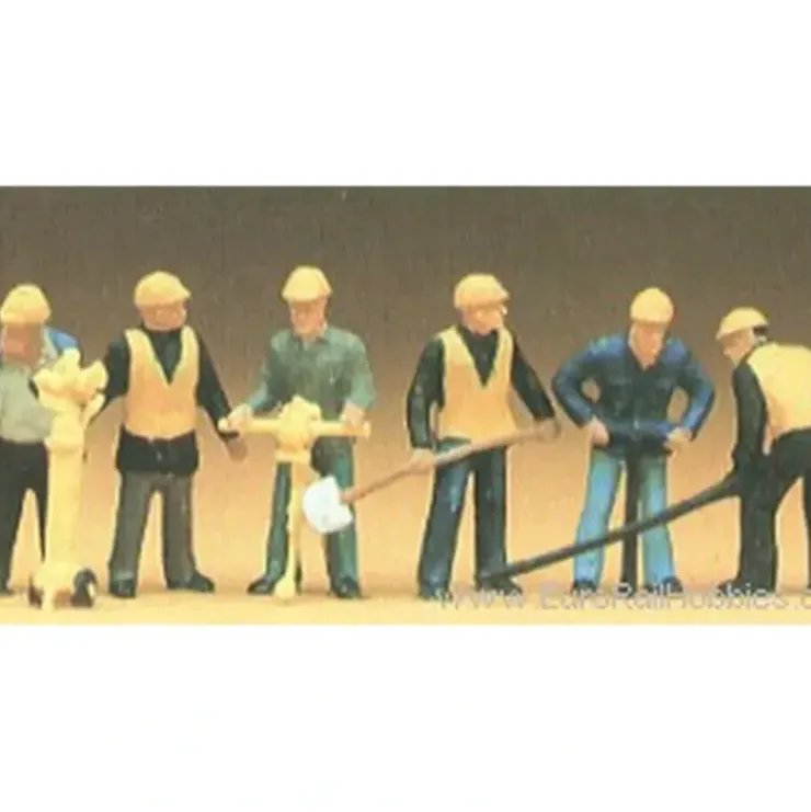 Preiser 10035 HO Track Maintenance Gang Figures (Set of 6) - Your Source for Gaming Essentials* Trains