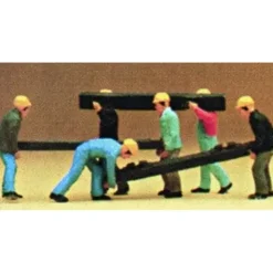 Preiser 10034 HO Track Worker Slepeer Layers Figures with Ties (Set of 6) - Your Source for Gaming Essentials* Trains
