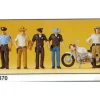 Preiser 10370 HO USA Policemen Figures with Motorcycle (Set of 5) - Your Source for Gaming Essentials* Trains
