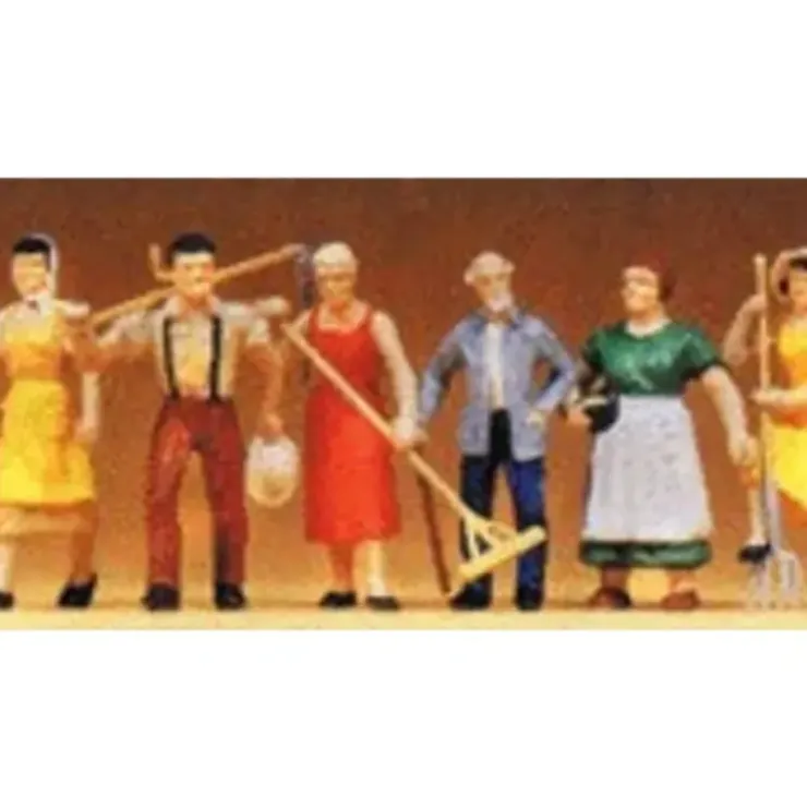 Preiser 65307 O Farm Workers Figures (Set of 6) - Your Source for Gaming Essentials* Trains