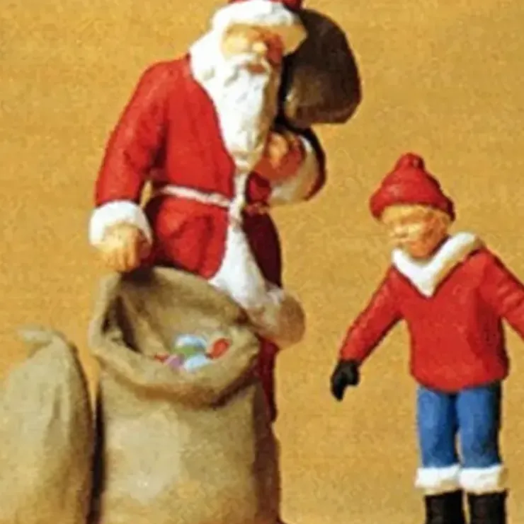 Preiser 65335 O Santa Claus with Child Figures (Set of 2) - Your Source for Gaming Essentials* Trains