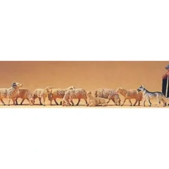 Preiser 65325 O Shepherd with Dog & Sheeps Figures (Set of 10) - Your Source for Gaming Essentials* Trains
