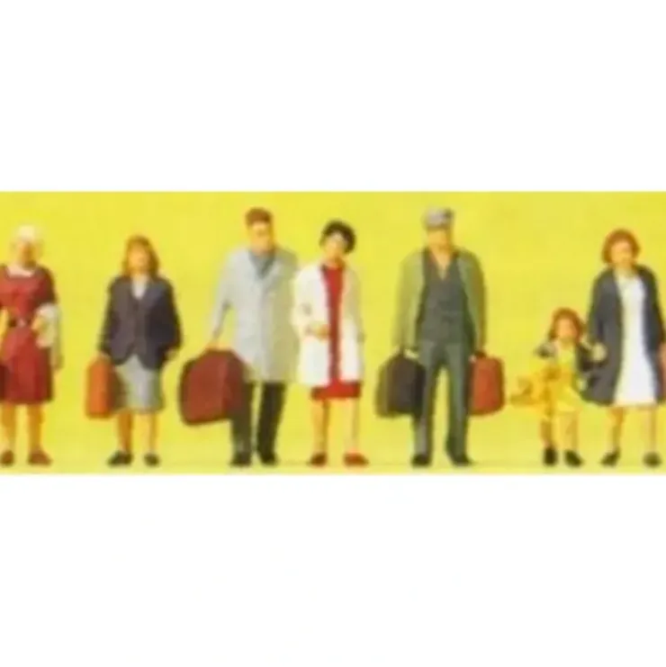 Preiser 88547 Z Standing Travelers with Luggage Figures (Set of 6) - Your Source for Gaming Essentials* Trains