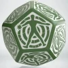 Dice>Q-Workshop D12 Hit Location Dice - Green with White (1 Die) - Your Source for Gaming Essentials