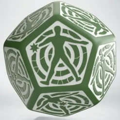 Dice>Q-Workshop D12 Hit Location Dice - Green with White (1 Die) - Your Source for Gaming Essentials