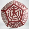 Dice>Q-Workshop D12 Hit Location Dice - Red with White (1 Die) - Your Source for Gaming Essentials