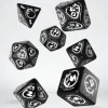 Dice>Q-Workshop Dragons Dice Set Black with White Etches (7 Piece Set) - Your Source for Gaming Essentials