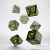 Dice>Q-Workshop Dragons Dice Set Black with Yellow Etches (7 Piece Set) - Your Source for Gaming Essentials