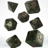 Dice>Q-Workshop Dragons Dice Set - Green with Gold Etches (7 Piece Set) - Your Source for Gaming Essentials