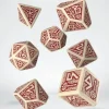 Dice>Q-Workshop Dwarven Dice Set Beige with Burgundy (7 Piece Set) - Your Source for Gaming Essentials