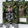 Dice>Q-Workshop Forest Dice Set 3D White with Black Etches (7 Piece Set) - Your Source for Gaming Essentials