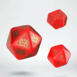 Dice>Q-Workshop RuneQuest Red & Gold Expansion Dice (3)-d20 Hit,d20 Random,d12 Strike - Your Source for Gaming Essentials