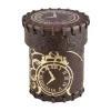Dice>Q-Workshop Steampunk Brown & Golden Leather Dice Cup - Your Source for Gaming Essentials