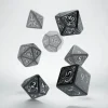 Dice>Q-Workshop Steampunk Dice Set Black with White Etches (7 Piece Set) - Your Source for Gaming Essentials