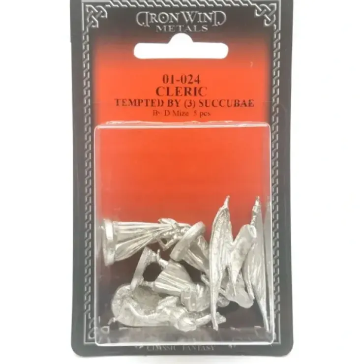 Tabletop Miniatures>Ral Partha Cleric Tempted By Three Succubae #01-024 Unpainted RPG Metal Figure - Your Source for Gaming Essentials