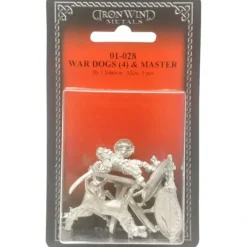 Tabletop Miniatures>Ral Partha Four War Dogs and Master #01-028 Unpainted Fantasy Metal Figure - Your Source for Gaming Essentials