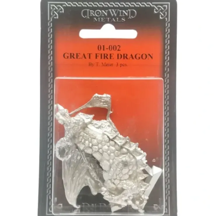 Tabletop Miniatures>Ral Partha Great Fire Dragon #01-002 Unpainted Classic Fantasy RPG Metal Figure - Your Source for Gaming Essentials