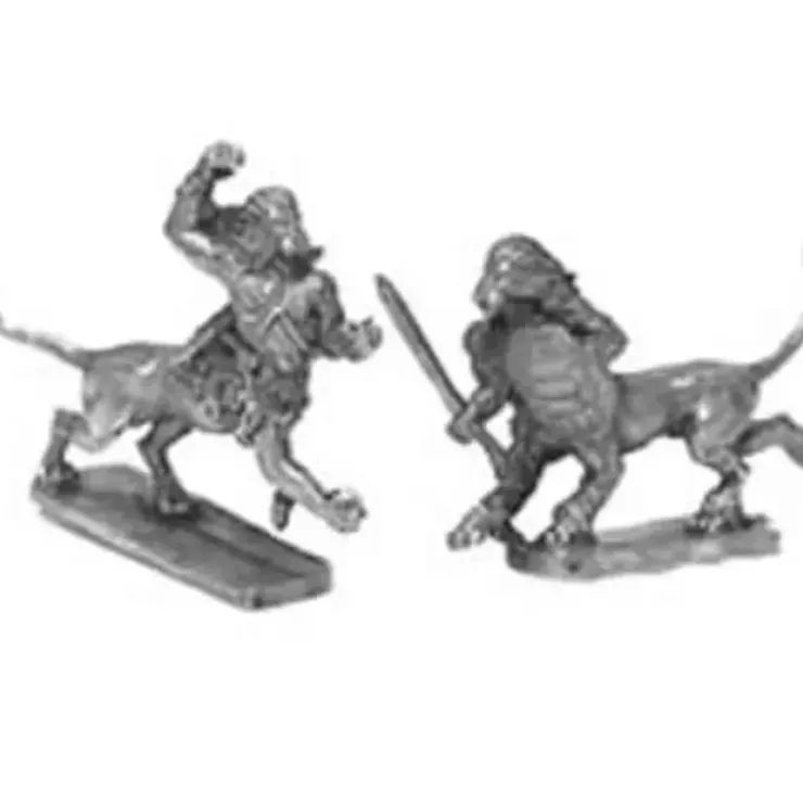 Tabletop Miniatures>Ral Partha Lion Centaurs (2 Pieces) #01-039 Unpainted Fantasy Metal Figure - Your Source for Gaming Essentials