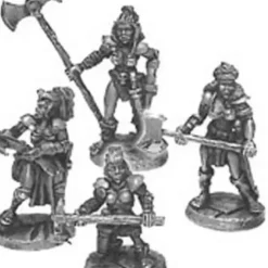 Tabletop Miniatures>Ral Partha Savage Sisters Female Mercenaries - 2 Humans, Half-Orc, Dwarf Figures - Your Source for Gaming Essentials