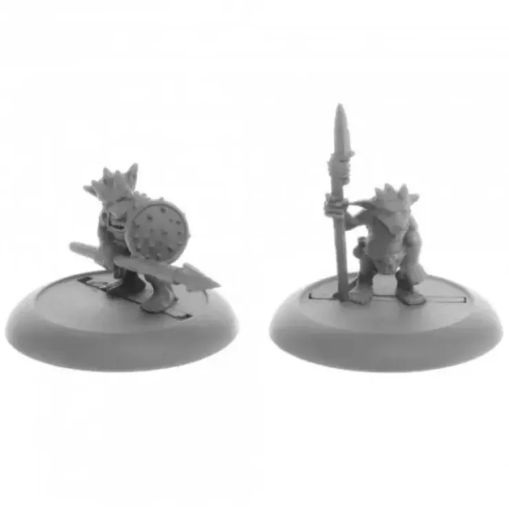 Tabletop Miniatures>Ratpelt Kobold Spearmen (2) #04078 Dark Heaven Legends Unpainted Metal Figures - Your Source for Gaming Essentials