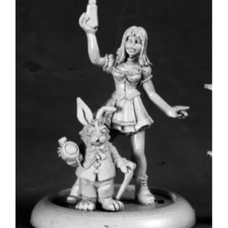 Tabletop Miniatures>Reaper Miniatures Alice And White Rabbit #50209 Chronoscope D&D RPG Mini Figure - Your Source for Gaming Essentials