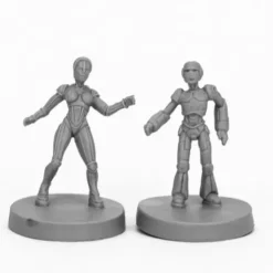 Tabletop Miniatures>Reaper Miniatures Androids (2) #49011 Bones Black Unpainted Plastic RPG Figure - Your Source for Gaming Essentials