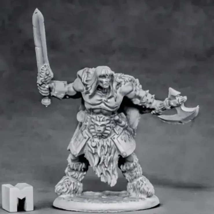 Tabletop Miniatures>Reaper Miniatures Ankoa, Barbarian Hero #03869 Dark Heaven Unpainted Metal Mini - Your Source for Gaming Essentials