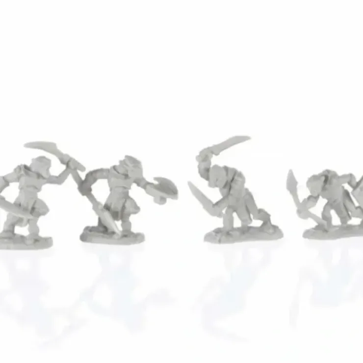 Tabletop Miniatures>Reaper Miniatures Armored Goblin Warriors (4) #77679 Unpainted Plastic Bones Mini Figure - Your Source for Gaming Essentials