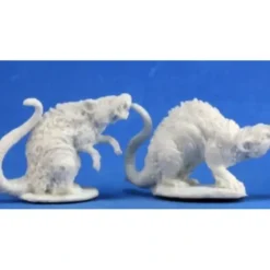 Tabletop Miniatures>Reaper Miniatures Barrow Rats (2) #77198 Bones Unpainted Plastic RPG Mini Figure - Your Source for Gaming Essentials