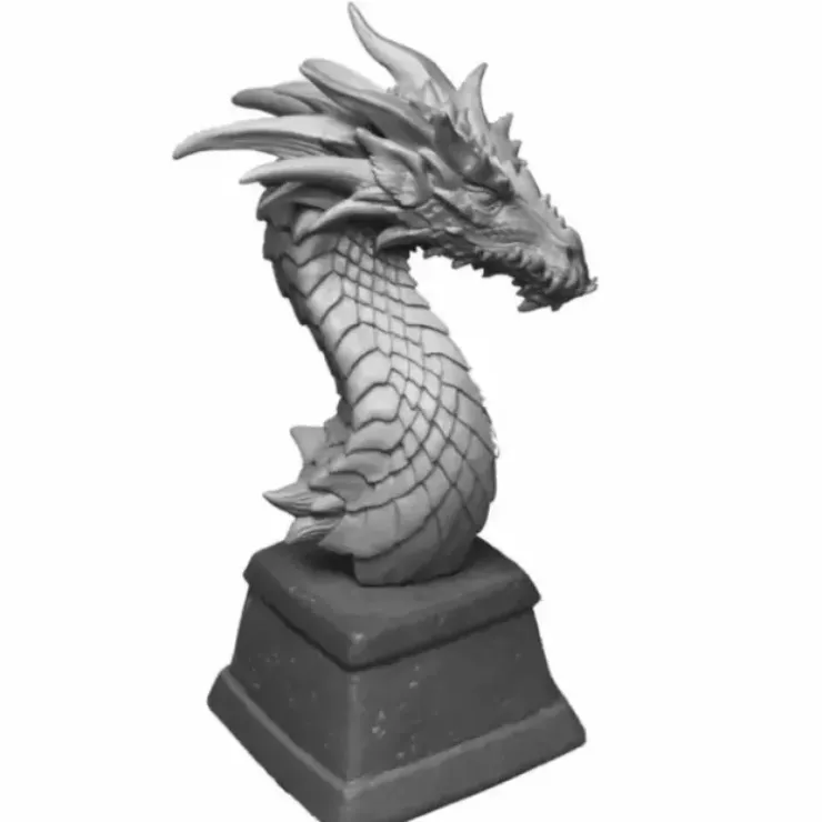 Tabletop Miniatures>Reaper Miniatures Bones 5: Dragon Bust #19229 Unpainted Plastic Figure - Your Source for Gaming Essentials