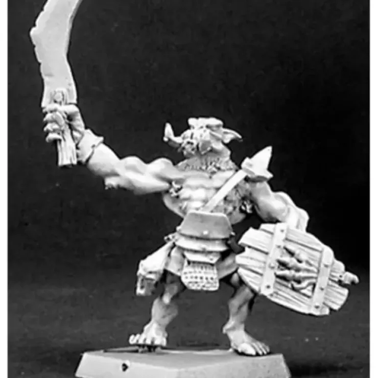 Tabletop Miniatures>Reaper Miniatures Bull Orc Warrior, Reven Grunt #14347 Reven Unpainted D&D Mini - Your Source for Gaming Essentials