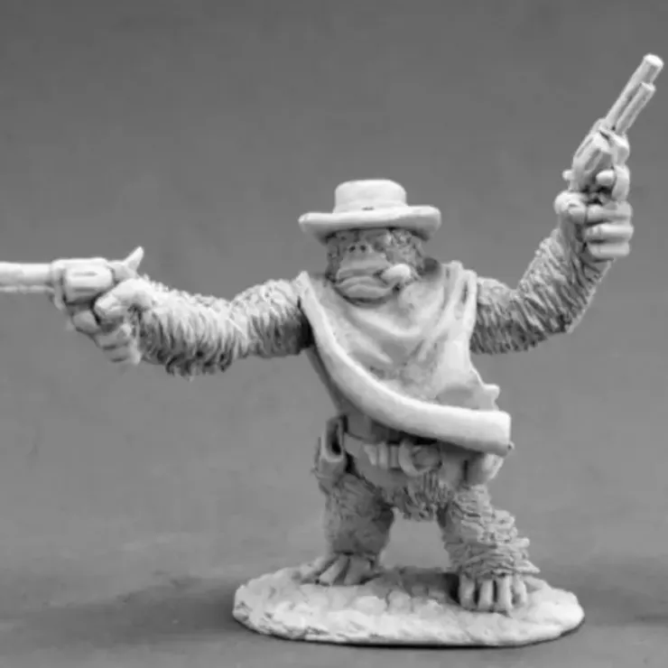 Tabletop Miniatures>Reaper Miniatures Cactus Joe, Gorilla Gunslinger #50318 Chronoscope Mini Figure - Your Source for Gaming Essentials