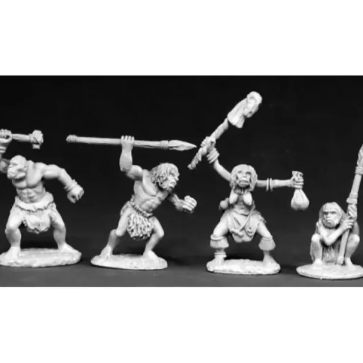 Tabletop Miniatures>Reaper Miniatures Caveman Pack (4 Pieces) #02395 Dark Heaven Unpainted Metal - Your Source for Gaming Essentials