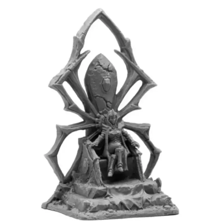 Tabletop Miniatures>Reaper Miniatures Dark Elf Queen on Throne #44090 Bones Black Unpainted Plastic - Your Source for Gaming Essentials