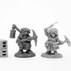Tabletop Miniatures>Reaper Miniatures Deep Gnome Heroes (2) #44047 Bones Black Unpainted Plastic - Your Source for Gaming Essentials