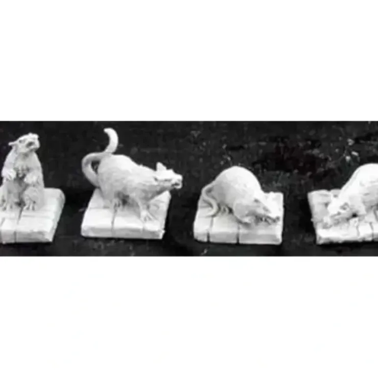 Tabletop Miniatures>Reaper Miniatures Dire Rats (4) 02889 Dark Heaven Legends Unpainted Metal Figure - Your Source for Gaming Essentials
