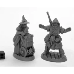 Tabletop Miniatures>Reaper Miniatures Dreadmere Townsfolk: Fishmongers (2) 44035 Bones Black Plastic - Your Source for Gaming Essentials