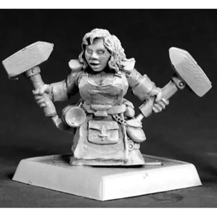 Tabletop Miniatures>Reaper Miniatures Dwarf Forgemaiden #14518 Dwarves Unpainted RPG D&D Mini Figure - Your Source for Gaming Essentials