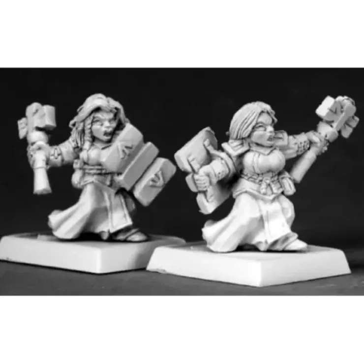 Tabletop Miniatures>Reaper Miniatures Dwarf Valkyries (9) #06211 Warlord Army Pack Unpainted Mini - Your Source for Gaming Essentials