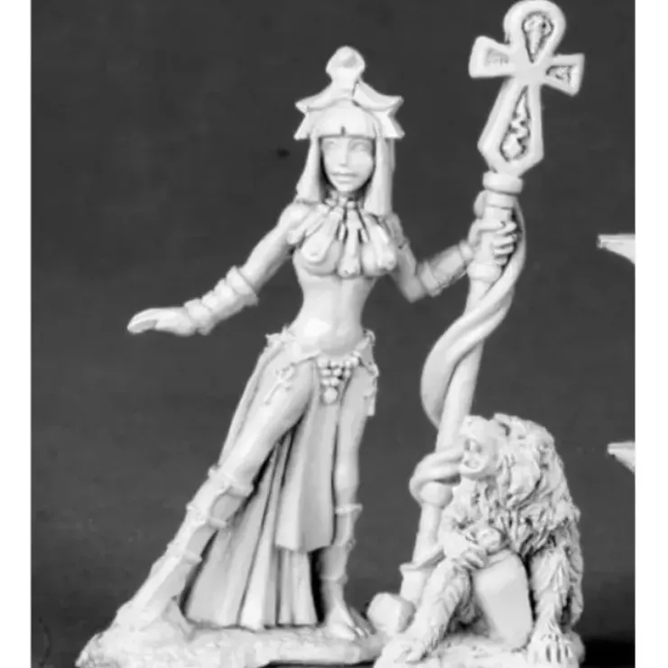 Tabletop Miniatures>Reaper Miniatures Egyptian Priestess and Baboon 03506 Dark Heaven Unpainted Mini - Your Source for Gaming Essentials