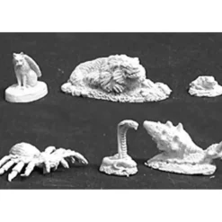 Tabletop Miniatures>Reaper Miniatures Familiar Pack III (6) #02593 Dark Heaven Unpainted Metal Minis - Your Source for Gaming Essentials