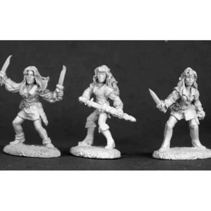 Tabletop Miniatures>Reaper Miniatures Female Rogues (3 Pcs) #03297 Dark Heaven Unpainted Metal - Your Source for Gaming Essentials