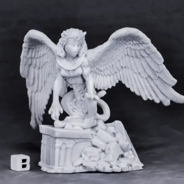 Tabletop Miniatures>Reaper Miniatures Female Sphinx#77576 Bones Unpainted Plastic RPG Mini Figure - Your Source for Gaming Essentials