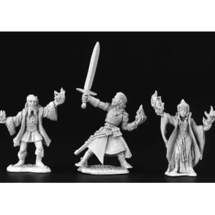 Tabletop Miniatures>Reaper Miniatures Fire Wizards (3 Pcs) #03454 Dark Heaven Unpainted Metal - Your Source for Gaming Essentials
