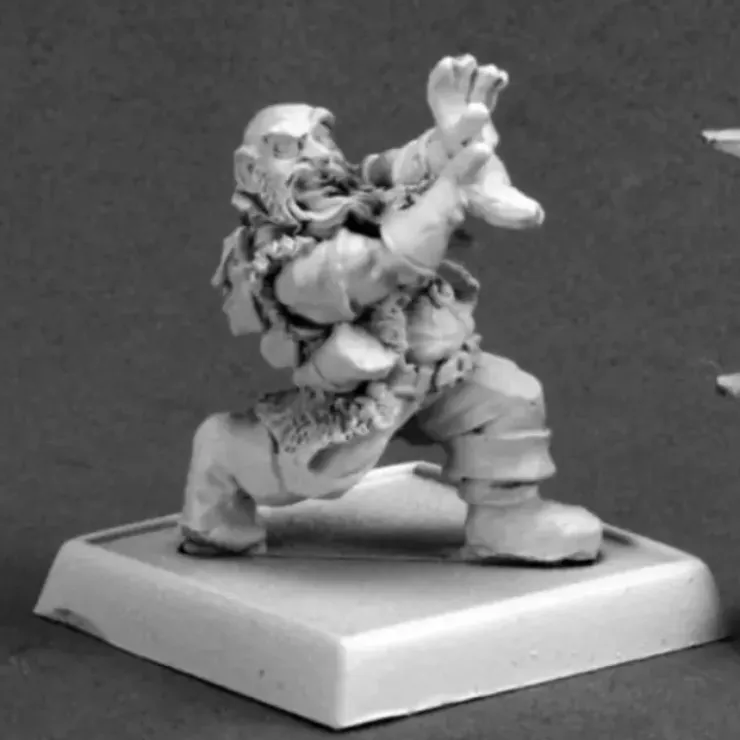 Tabletop Miniatures>Reaper Miniatures Gilok Onyxfist, Dwarf Wizard #14633 Kragmarr Unpainted Mini - Your Source for Gaming Essentials
