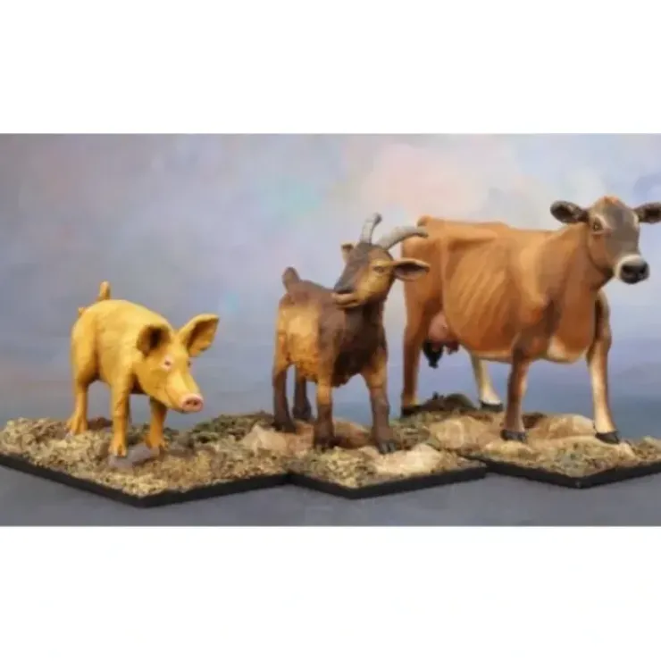 Tabletop Miniatures>Reaper Miniatures Goat Pig Cow #03719 Dark Heaven Legends Unpainted Mini Figure - Your Source for Gaming Essentials