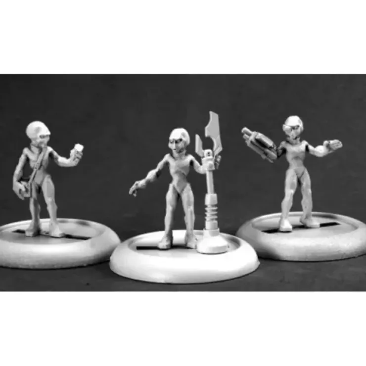 Tabletop Miniatures>Reaper Miniatures Gray Aliens (3) #50243 Chronoscope Metal Unpainted Mini Figure - Your Source for Gaming Essentials